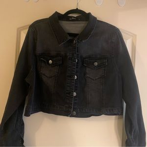 Crop Black Denim Jacket